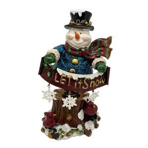 New in Box Kirkland's Let It Snow Snowman On A Spring Decoration Vintage 90s